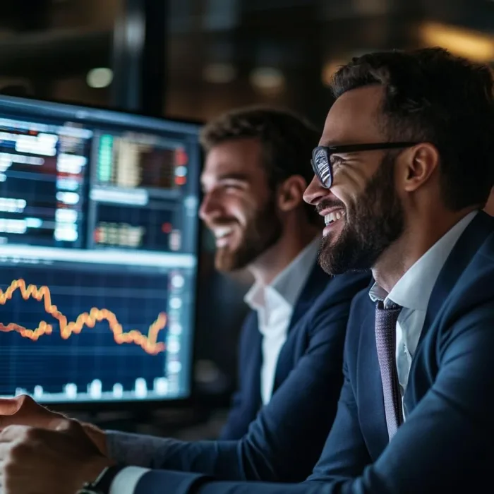Trader che analizzano i grafici azionari